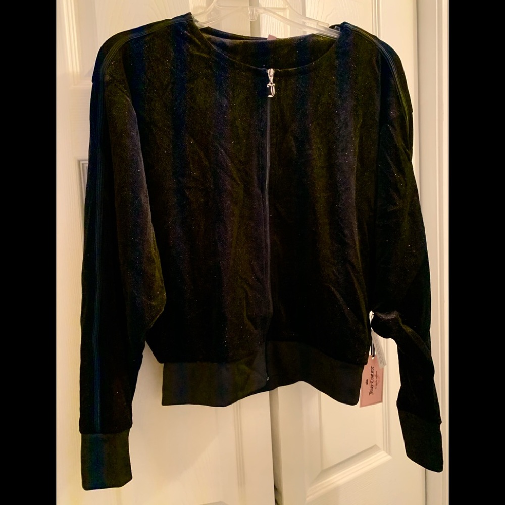 Juicy Couture, NWT’s, Sz S, black sparkly jacket